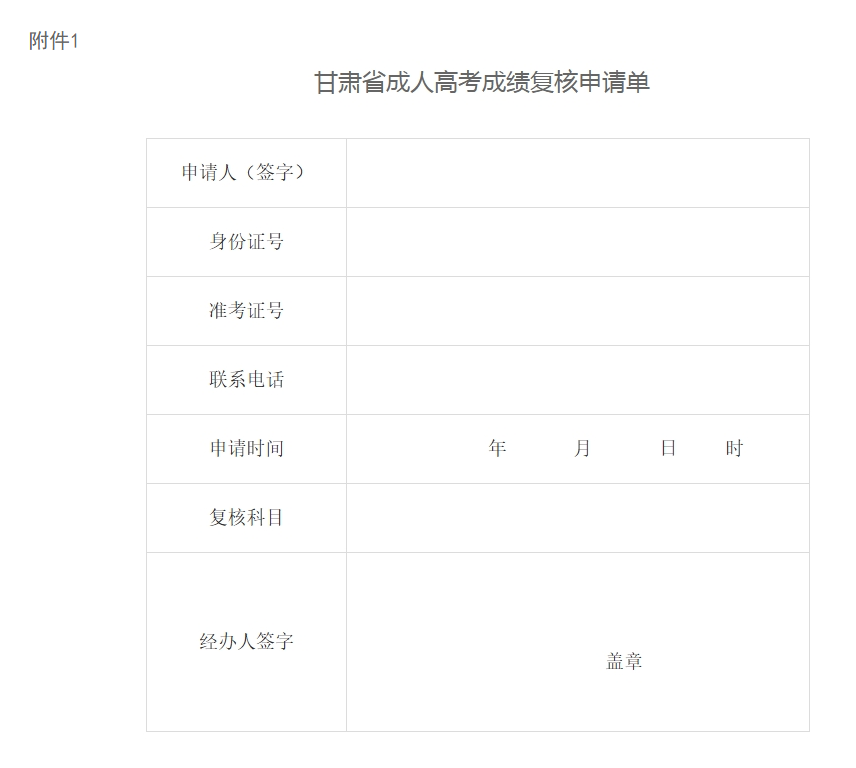 甘肅省2024年成人高考成績查詢公告