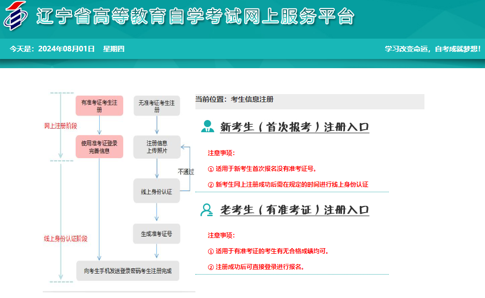 2024年下半年遼寧丹東市自考報名時間：9月1日至9月10日